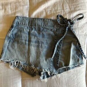 We the Free Denim Wrap Skort